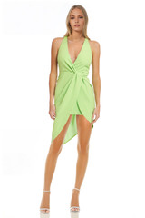 Bright Lime | Grace Tulip Hem Mini Dress