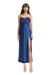 Midnight | Isabel Lace Trim Maxi Slip Dress Front