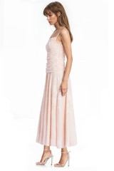 Peach | Hazel Printed Drop Waist Gown Side