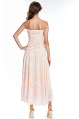 Peach | Hazel Printed Drop Waist Gown Back