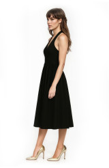 Black | Justine Halter Neck Midi Dress Side