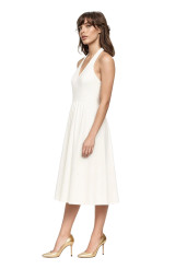 White | Justine Halter Neck Midi Dress Side