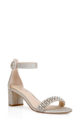 Gold Glitter | James Ankle Strap Block Heel