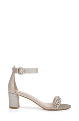 Gold Glitter | James Ankle Strap Block Heel