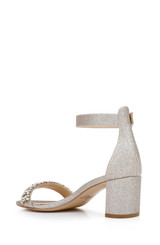 Gold Glitter | James Ankle Strap Block Heel