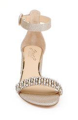 Gold Glitter | James Ankle Strap Block Heel