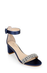 Navy | James Ankle Strap Block Heel