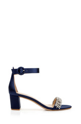 Navy | James Ankle Strap Block Heel