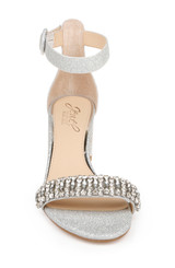 Silver Glitter | James Ankle Strap Block Heel