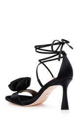 Black | Janelle Ankle Tie Sandals Back Side