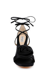 Black | Janelle Ankle Tie Sandals Front