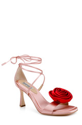 Pink | Janelle Ankle Tie Sandals Front Side