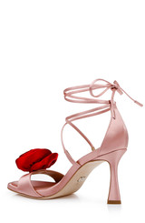 Pink | Janelle Ankle Tie Sandals Back Side
