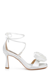 White | Janelle Ankle Tie Sandals Side