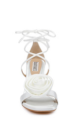 White | Janelle Ankle Tie Sandals Front