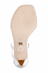 White | Janelle Ankle Tie Sandals Sole