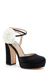 Black | Janessa Rosette Platform Pumps Front Side