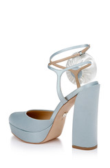 Mist Blue | Janessa Rosette Platform Pumps Back Side