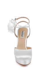 White | Janessa Rosette Platform Pumps Front