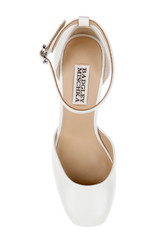White Leather | Jayda II Leather Platform Pumps Top