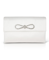 Ivory | Alicia Satin Envelope with Crystal Bow