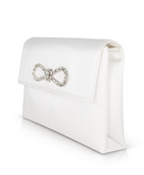 Ivory | Alicia Satin Envelope with Crystal Bow