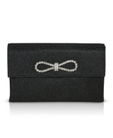 Black | Dakota Sparkle Jacquard Envelope with Crystal Bow