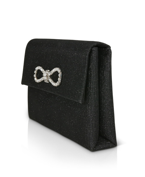 Black | Dakota Sparkle Jacquard Envelope with Crystal Bow
