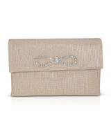 Gold | Dakota Sparkle Jacquard Envelope with Crystal Bow