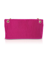 Hot Pink | Amara Pleated Satin Zip Top Short Shoulder Bag