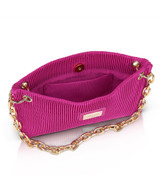 Hot Pink Amara Pleated Satin Zip Top Short Shoulder BagOpen