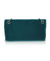 Turquoise | Amara Pleated Satin Zip Top Short Shoulder Bag
