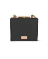 Black | Billie Mini Box Clutch with Rhinestone Wristlet