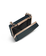 Black | Billie Mini Box Clutch with Rhinestone Wristlet