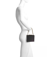 Black | Billie Mini Box Clutch with Rhinestone Wristlet