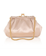 Champagne | Cosima Satin Kisslock Framed Clutch