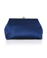 Navy | Camilla Classic Framed Satin Pouch