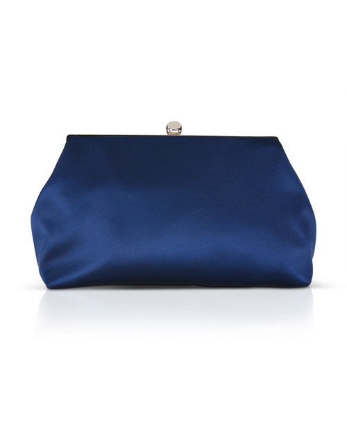 Navy | Camilla Classic Framed Satin Pouch