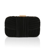 Black | Cleo Shimmer Pleated Minaudiere