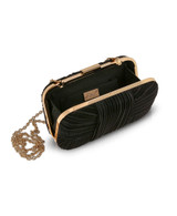 Black | Cleo Shimmer Pleated Minaudiere