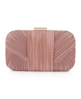 Dusty Pink | Cleo Shimmer Pleated Minaudiere Front