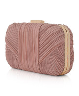 Dusty Pink | Cleo Shimmer Pleated Minaudiere Side