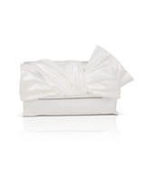 White | Delilah Handtied Bow Envelope Clutch