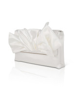 White | Delilah Handtied Bow Envelope Clutch