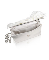 White | Delilah Handtied Bow Envelope Clutch
