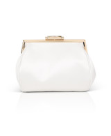 White | Skye Framed Clutch with Crystal Clasp