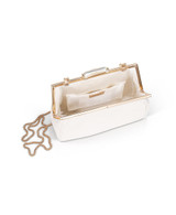 White | Skye Framed Clutch with Crystal Clasp