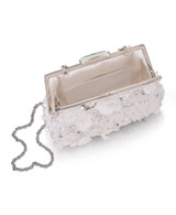 White | Bea Couture Clutch Open