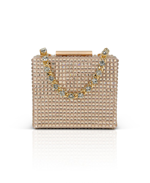 Champagne | Serenity Crystal Box Clutch