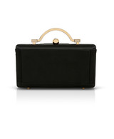 Black | Emma Satin Minaudiere with Outer Pocket